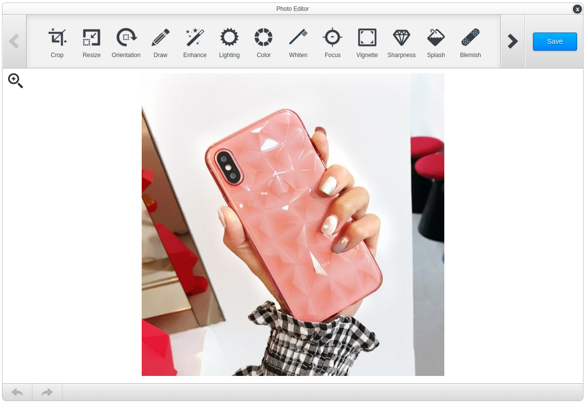 The PixPix image editor running inside a Shopify store